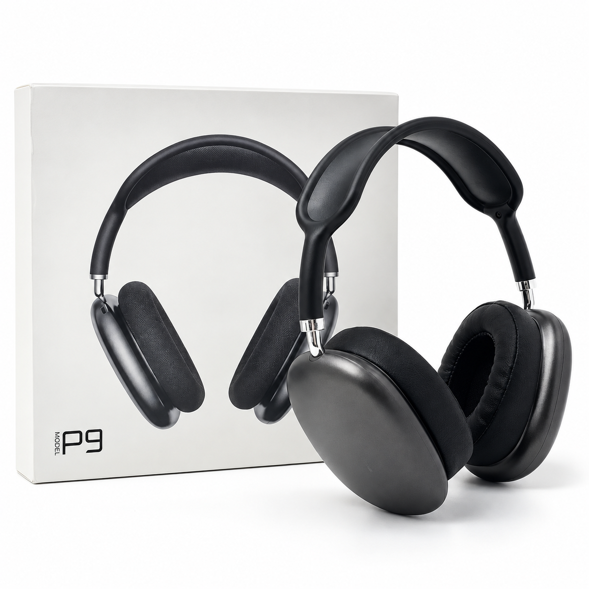 Ilustración IA referencial — Audífonos P9 Bluetooth 5.0 — elige tu color — Producto sobre fondo blanco — Galería Tecnobox 20261016 — Audífonos Tecnobox 20261016 1/6