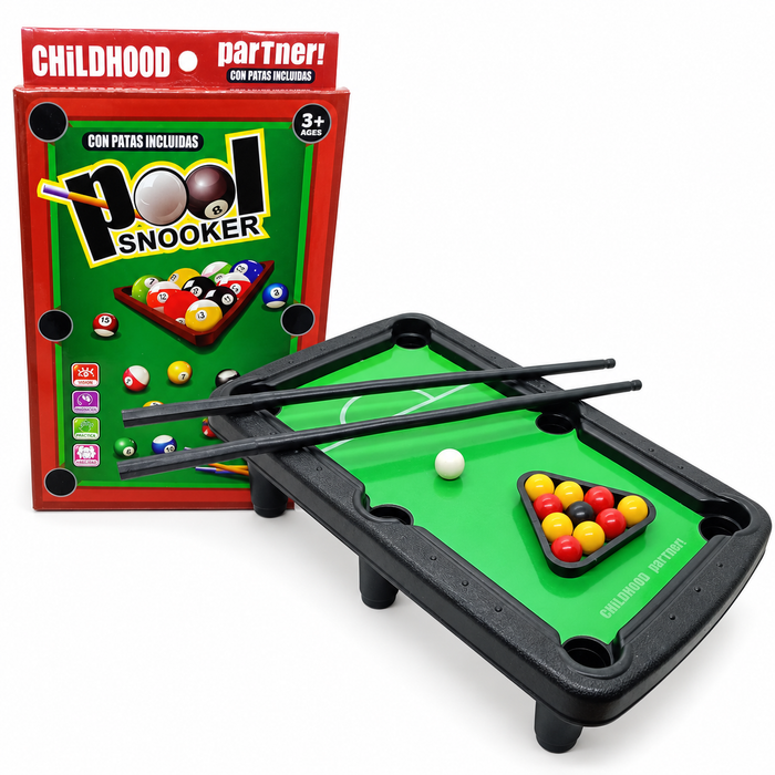 Pool para niños — mesa de pool portátil — Producto sobre fondo blanco — Galería Tecnobox 20261016 1/6