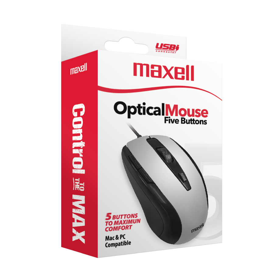 Mouse Optico 5 Botones Gris