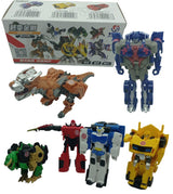Robot transformable coleccionable · autos y dinosaurios