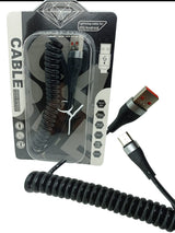 Cable espiral USB-A a USB-C 66W