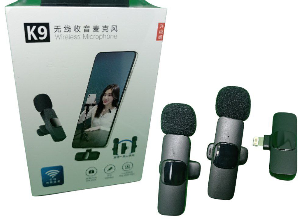 KIT 2 MICROFONOS SOLAPA INALAMBRICO LIGHTNING