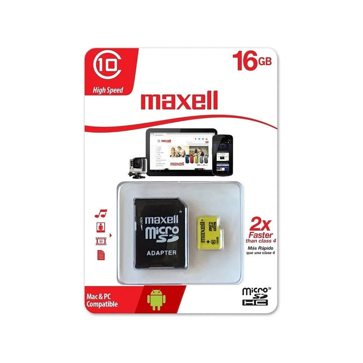 TARJETA MICRO SD MAXELL 16GB CLASE 10