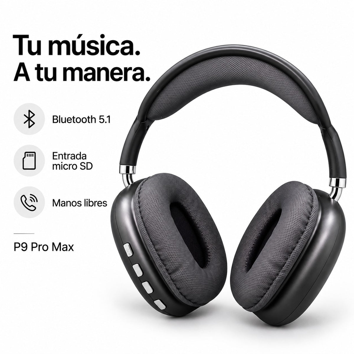 Ilustración IA referencial — P9 Pro Max — Negro — 2/6 Características — P9PRO-GAL-20261016