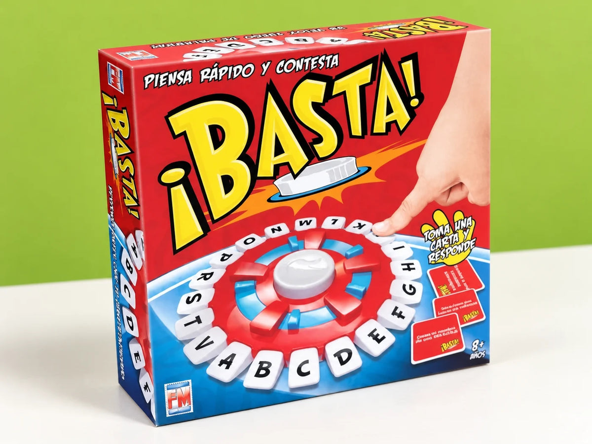 Ilustración IA — basta juego de mesa clasico — vista de detalle. Objetos de ambientación no incluidos.
