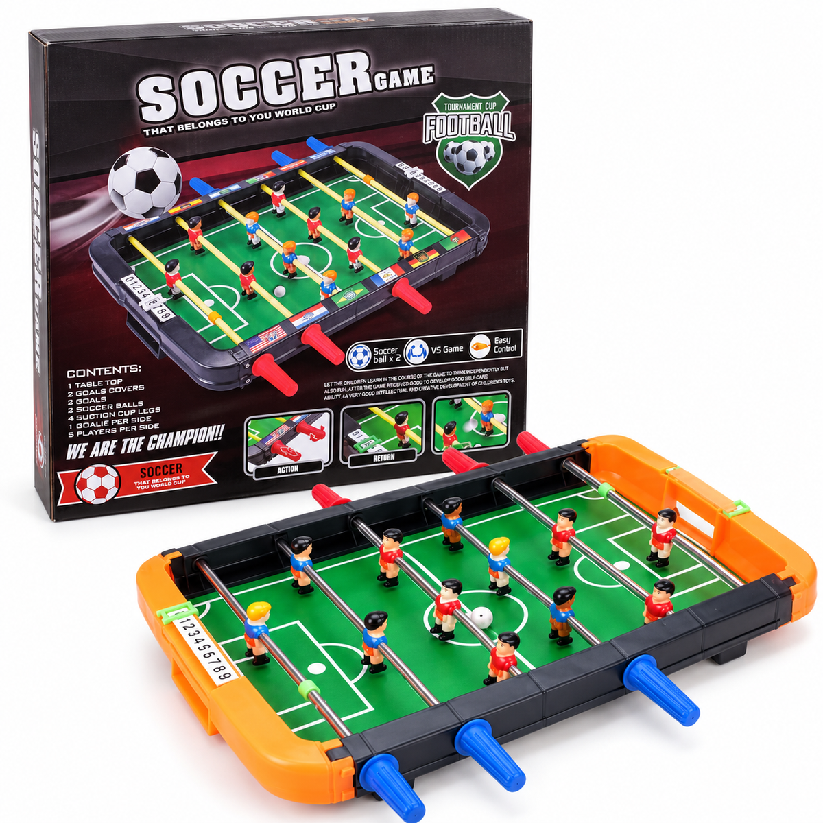 Futbolito taca-taca de mesa — 36 x 35 cm | Diversión para compartir