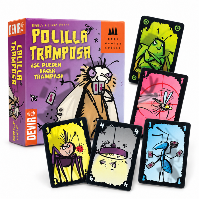 Polilla Tramposa — juego de cartas — Producto sobre fondo blanco — Galería Tecnobox 20261016 1/6